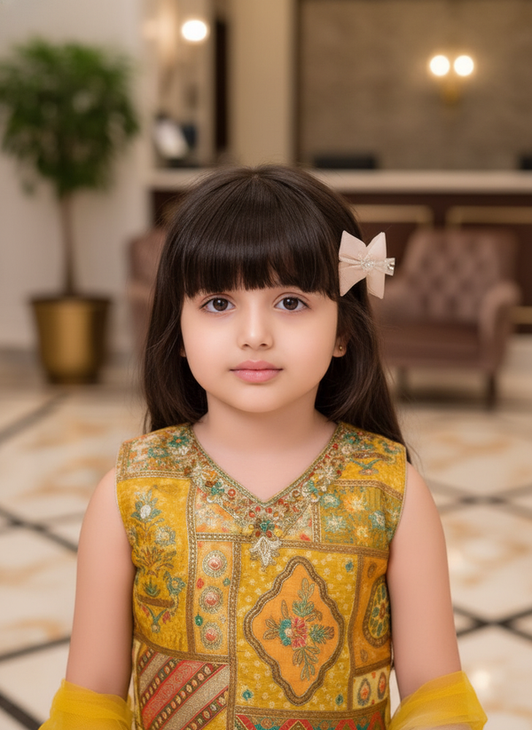 Mustard Lehenga Choli And Dupatta For Girls| AS-K17