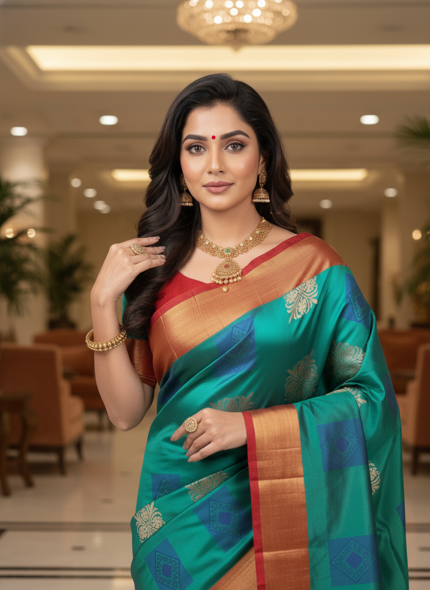 Silk Saree in with Zari Border|AS-0061