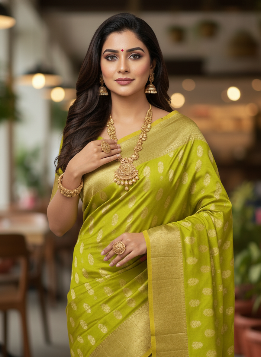 Parrot Green Pure Kancheepuram Silk Saree |AS-0074