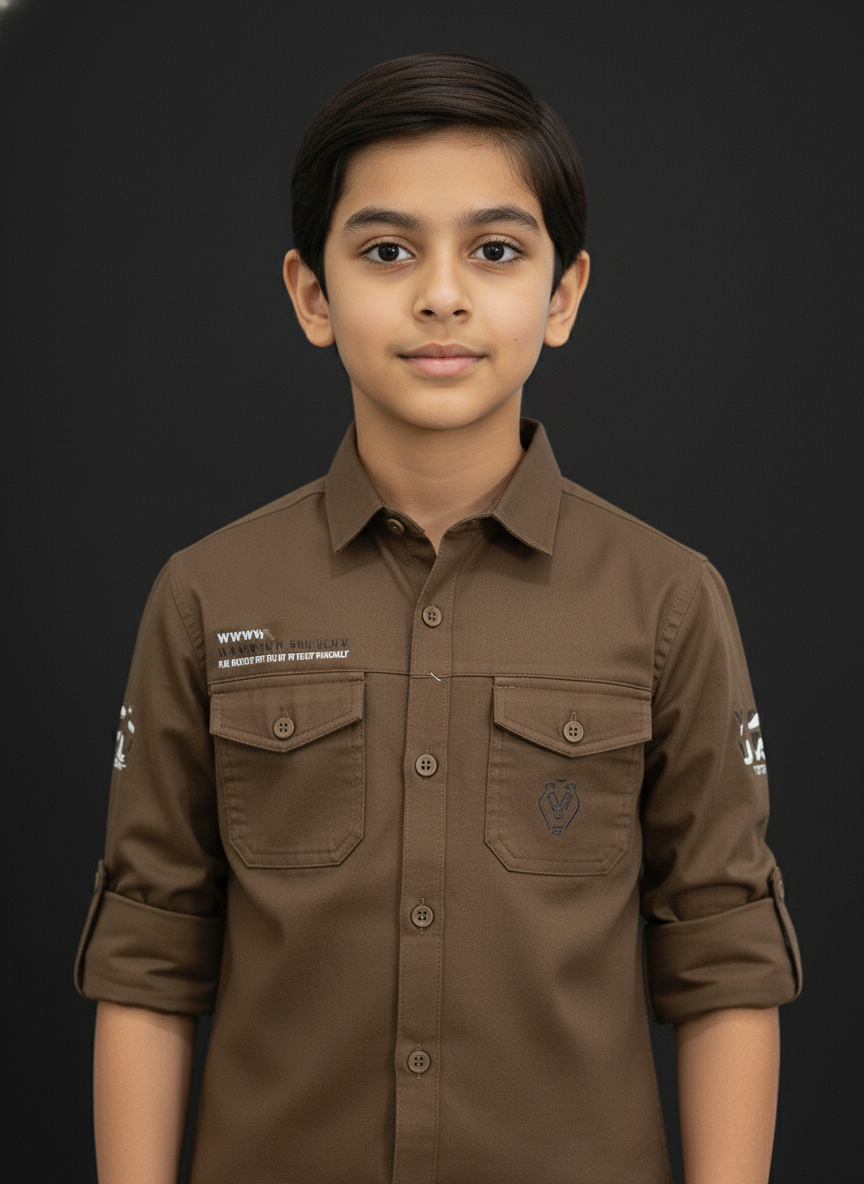 Little Man's Smart Full Sleeves Button-Down Shirt | 7003