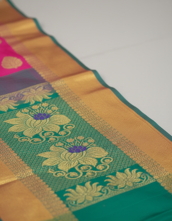 Pink Silk Woven Kanjivaram Saree|AS-0045