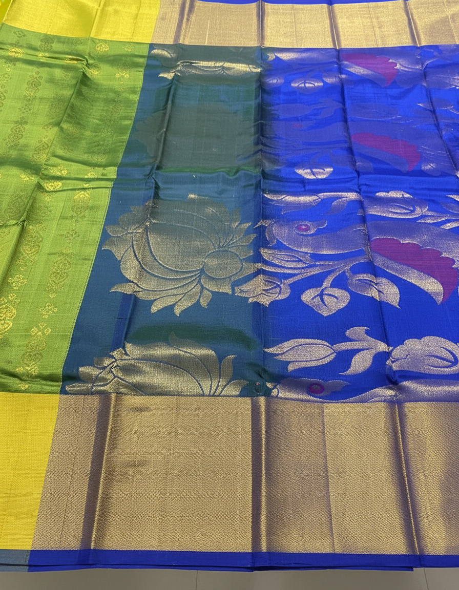 Green Pure Kancheepuram Silk Saree |AS-0073