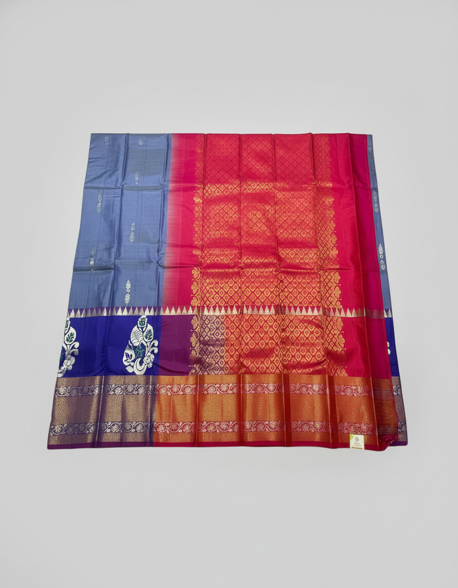 Blue  Pure Kancheepuram Silk Saree |AS-0085
