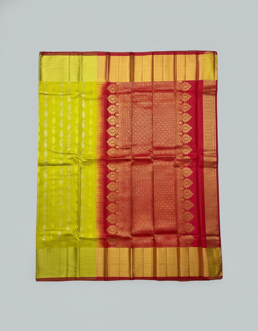 Parrot Green Pure Kancheepuram Silk Saree |AS-0074