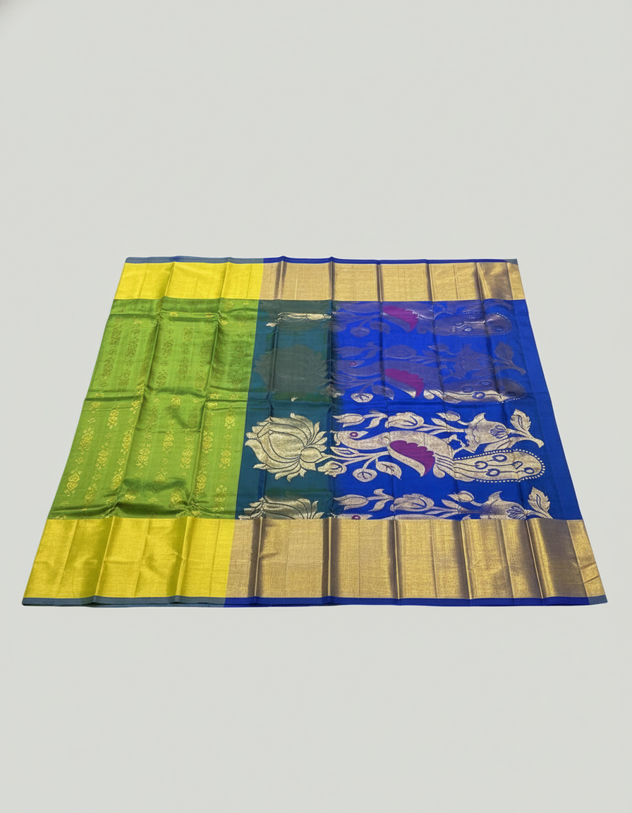 Green Pure Kancheepuram Silk Saree |AS-0073