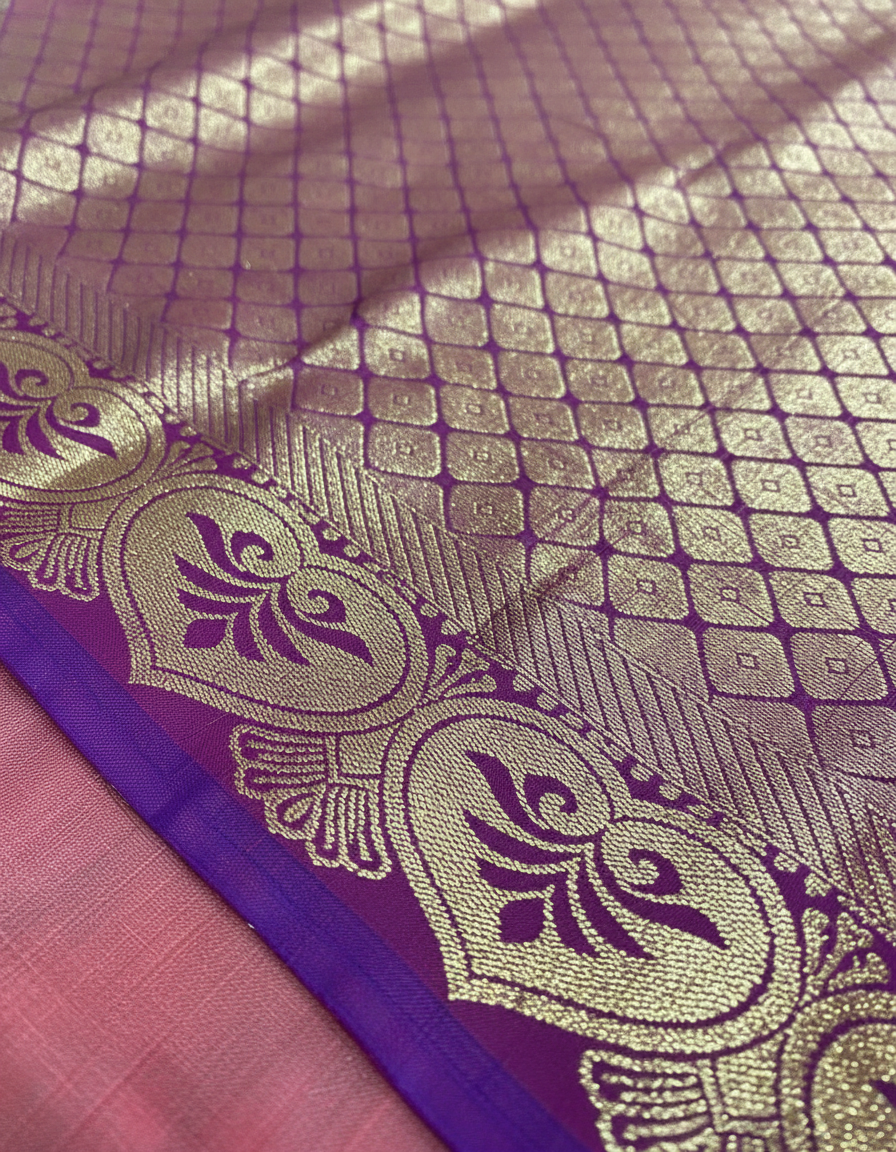 Silk Saree in  with Zari Border|AS-0060