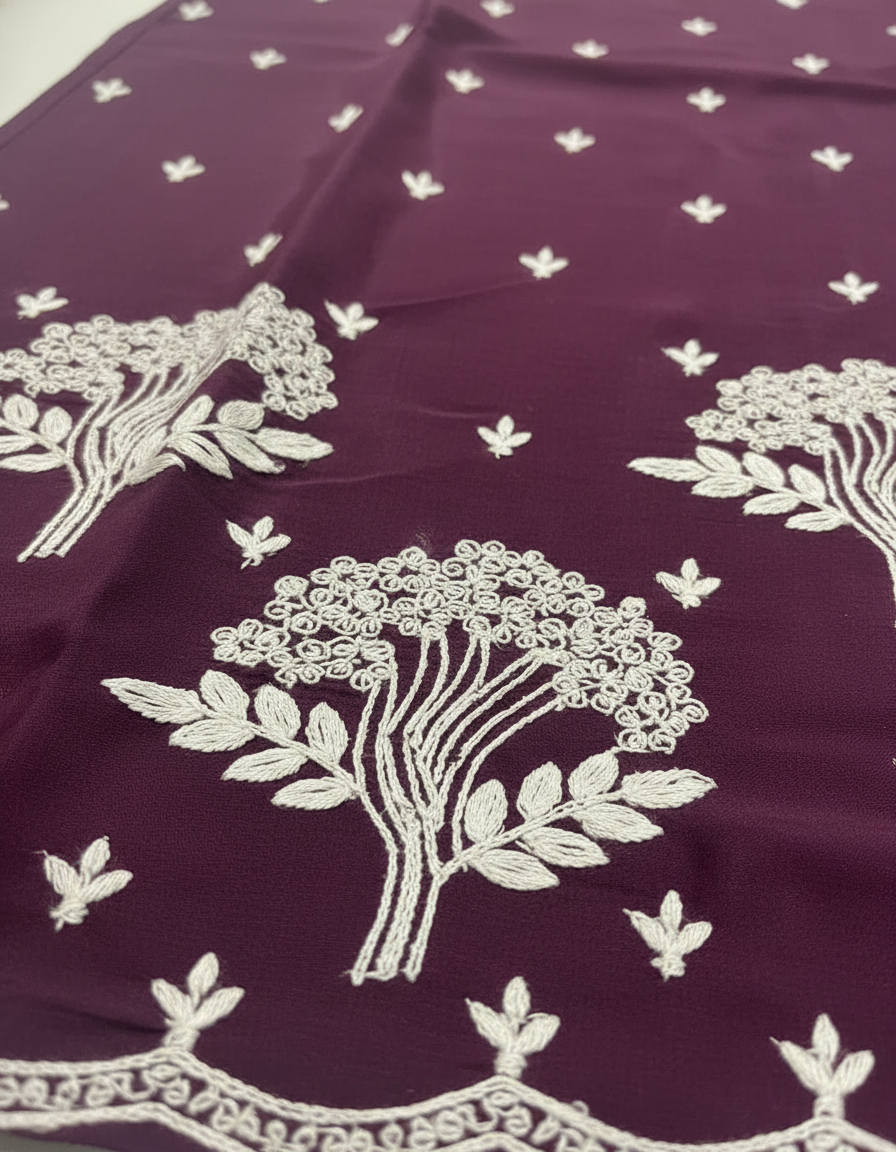 Elegant wine Kurta Set with Banarasi Dupatta| AS-00191