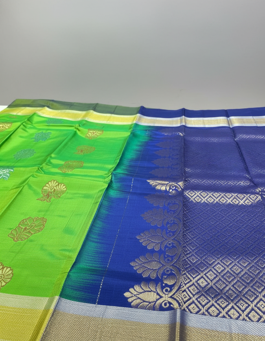 Green Pure Kancheepuram Silk Saree |AS-0069