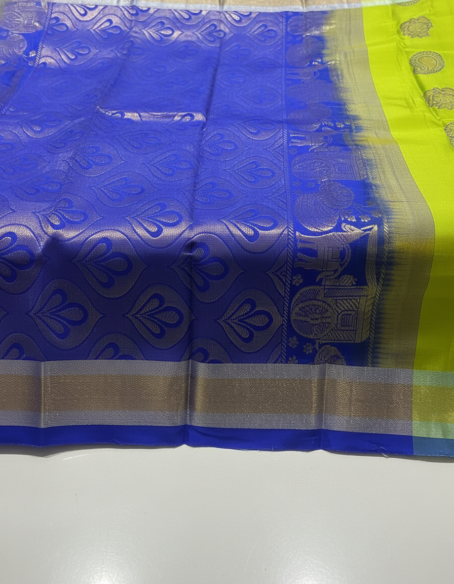Parrot Green Pure Kancheepuram Silk Saree |AS-0066