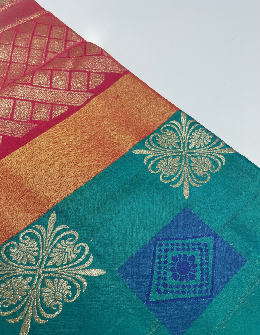 Silk Saree in with Zari Border|AS-0061