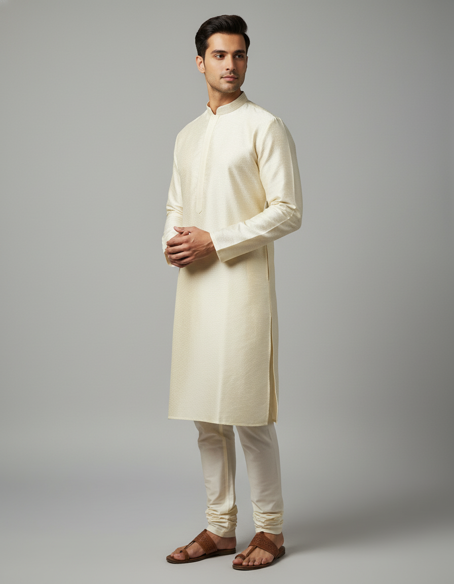 Beige Chikankari Elegance Kurta Pajama| AS-M02
