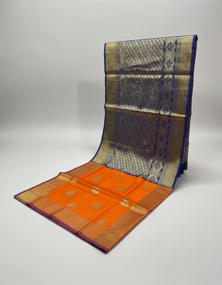 Silk Saree in  with Zari Border|AS-0058