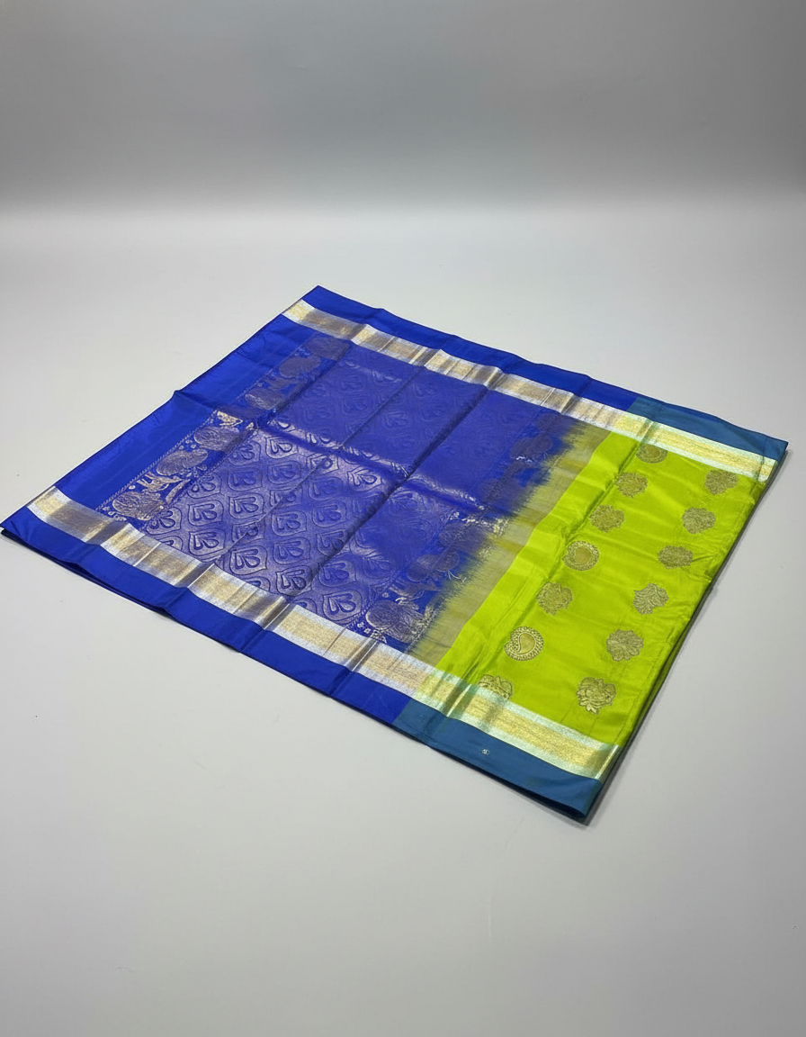 Parrot Green Pure Kancheepuram Silk Saree |AS-0066