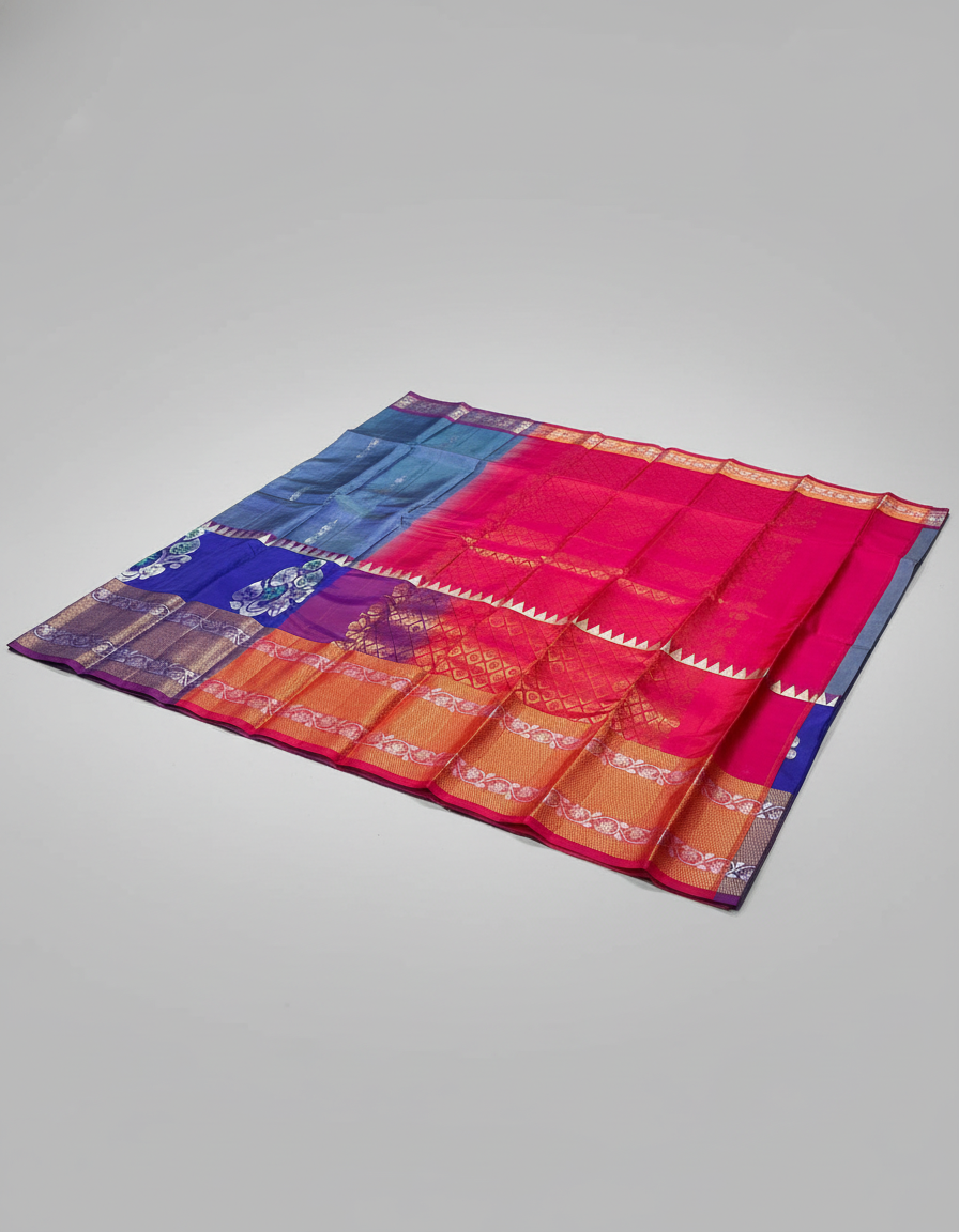Blue  Pure Kancheepuram Silk Saree |AS-0085