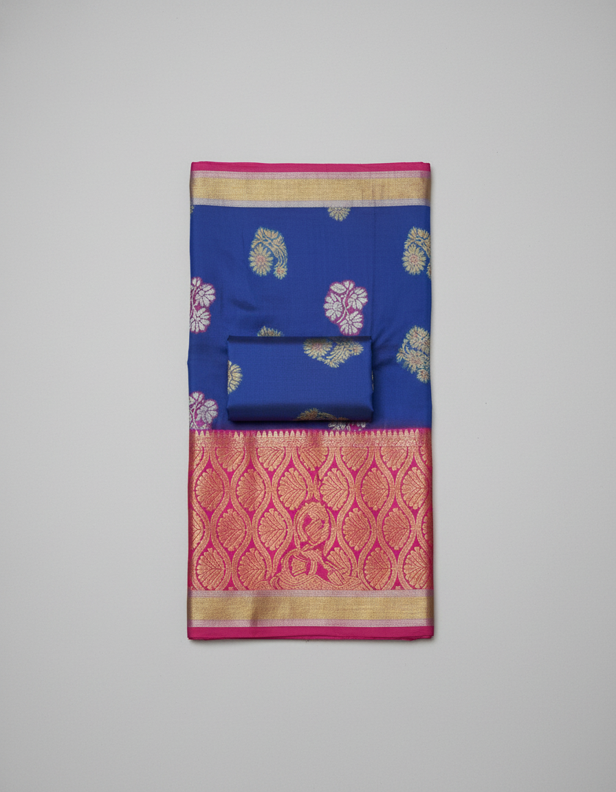 Navy Pure Kancheepuram Silk Saree |AS-0063