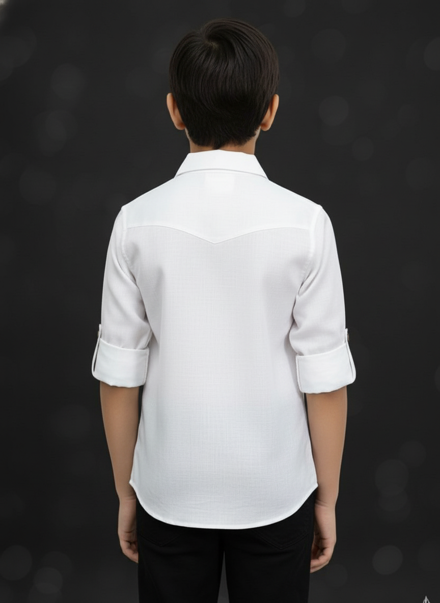 Boys' Premium Linen Blend Full Sleeves Shir | 5505