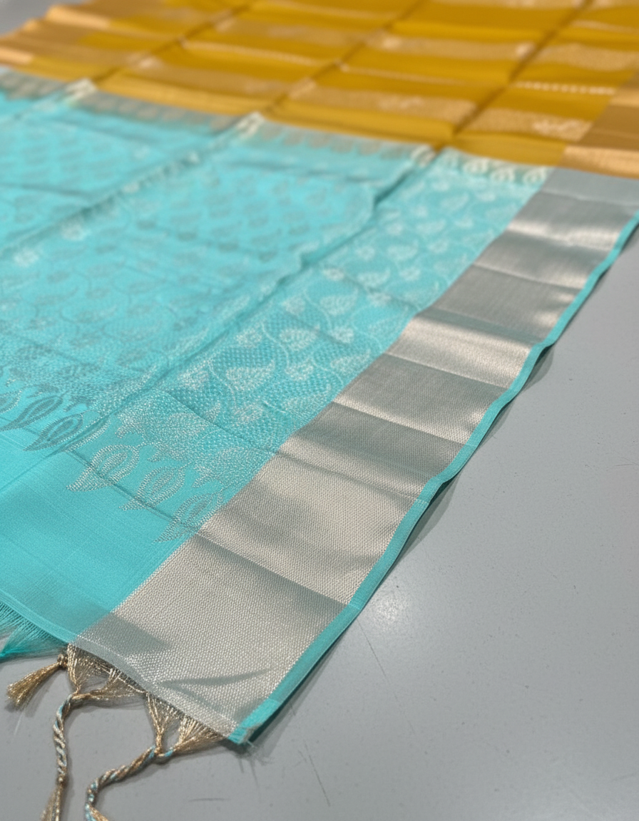 Yellow Handloom Silk Saree with Zari Border| AS-001