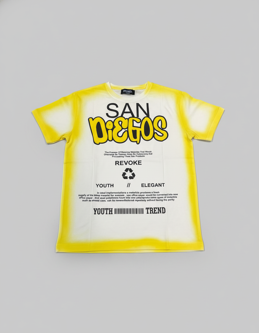 Bold Yellow Tie-Dye Graphic T-Shirt | 5092