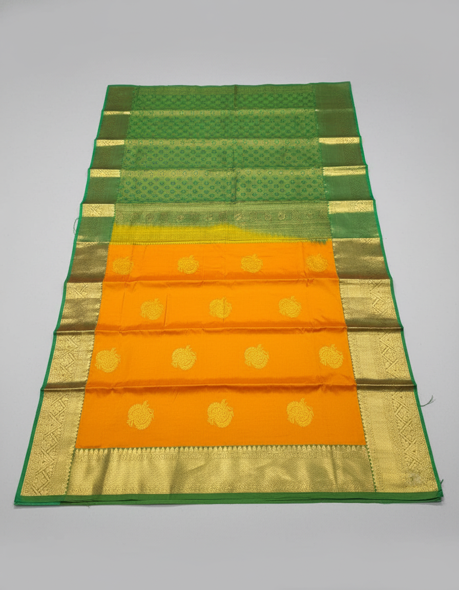 Mustard Yellow Silk Woven Kanjivaram Saree| AS-0010