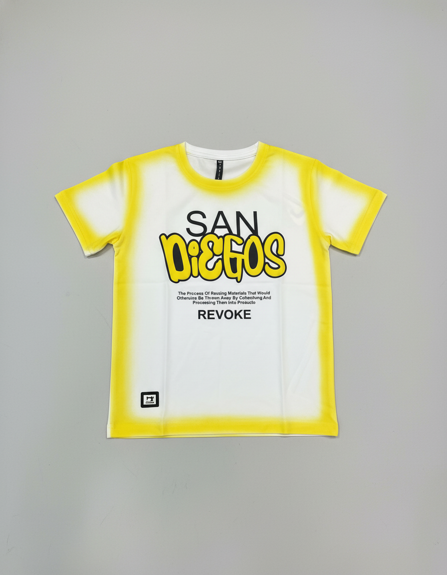 Bold Yellow Tie-Dye Graphic T-Shirt | 5092