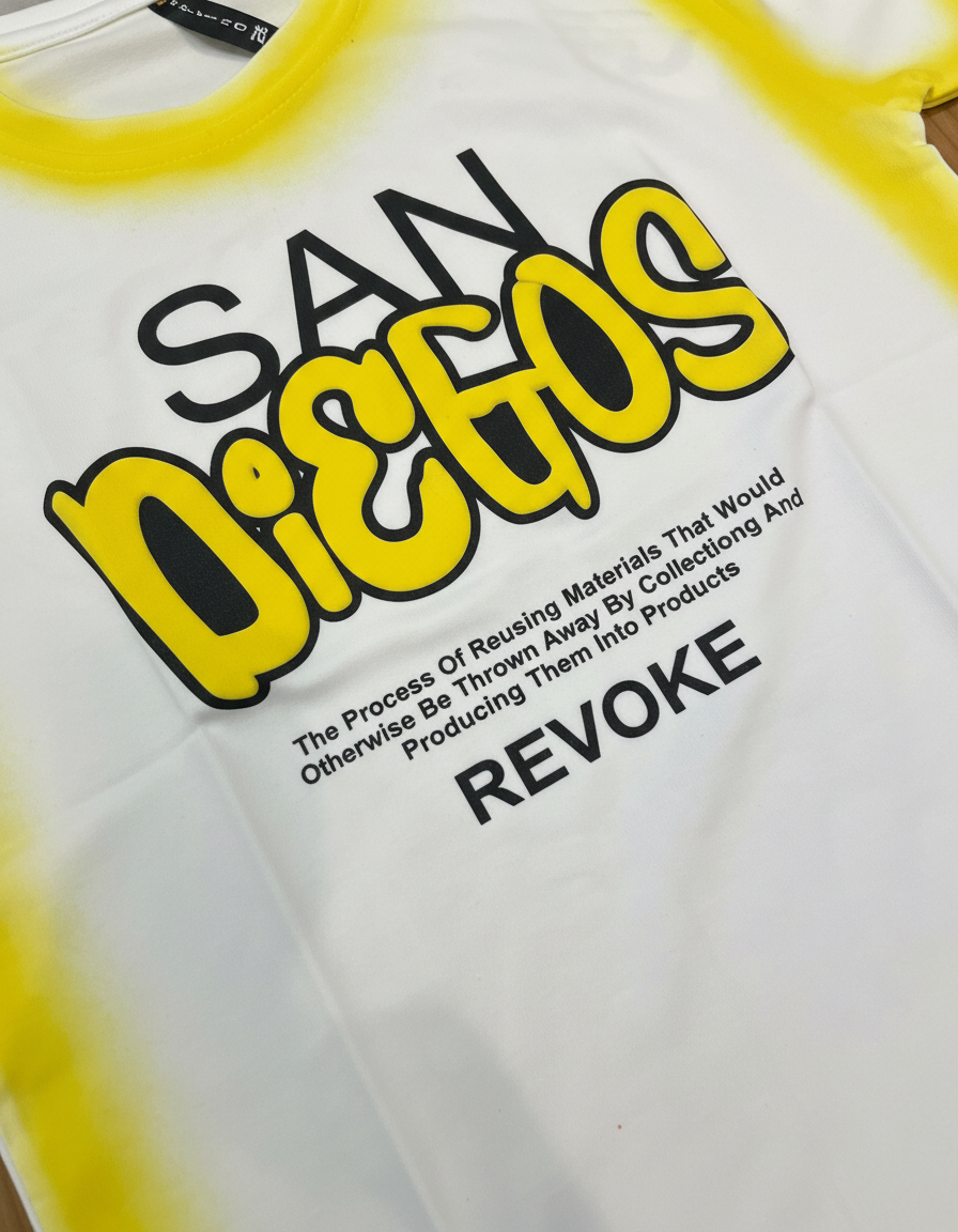 Bold Yellow Tie-Dye Graphic T-Shirt | 5092