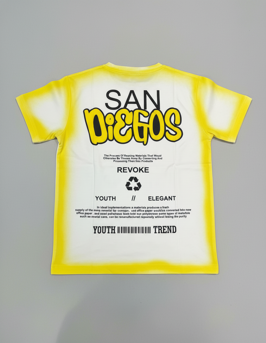 Bold Yellow Tie-Dye Graphic T-Shirt | 5092