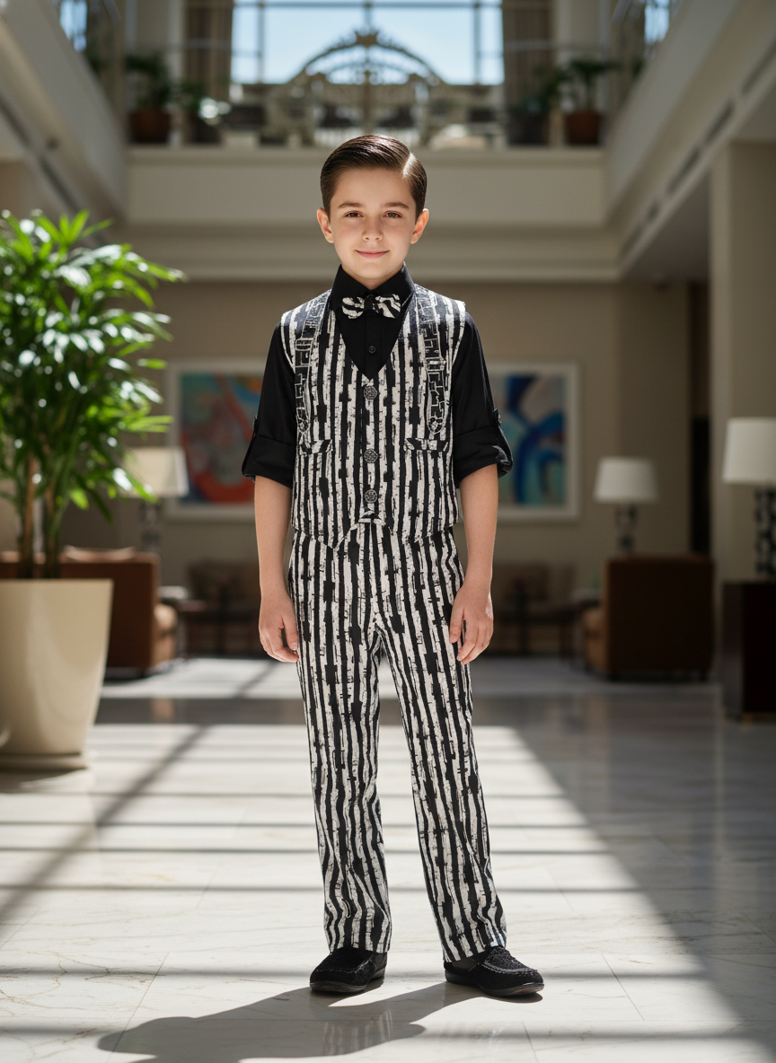 Boys' Pinstripe Vest Suit Set | Formal Occasion Wear